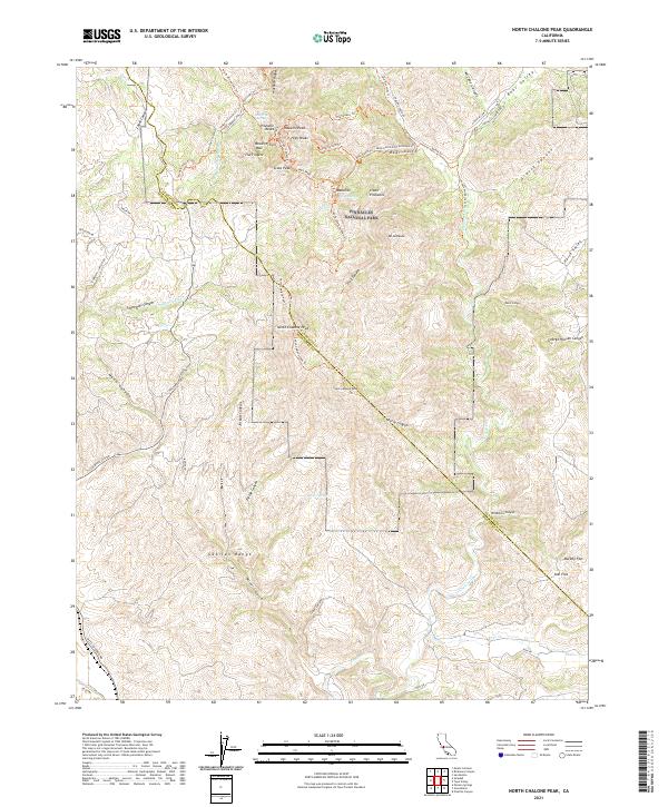 North Chalone Peak topographic map thumbnail
