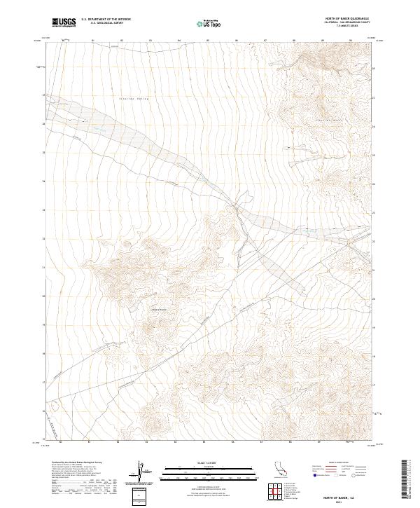 North of Baker topographic map thumbnail