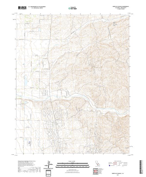 North of Oildale topographic map thumbnail