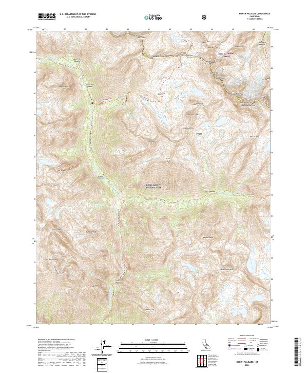 North Palisade 2021 topographic map thumbnail
