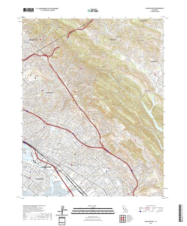 Oakland East topographic map thumbnail