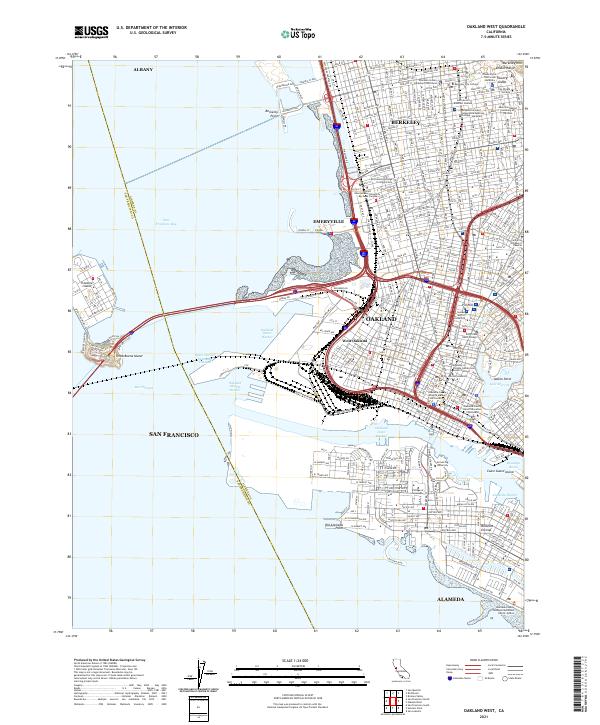 Oakland West topographic map thumbnail