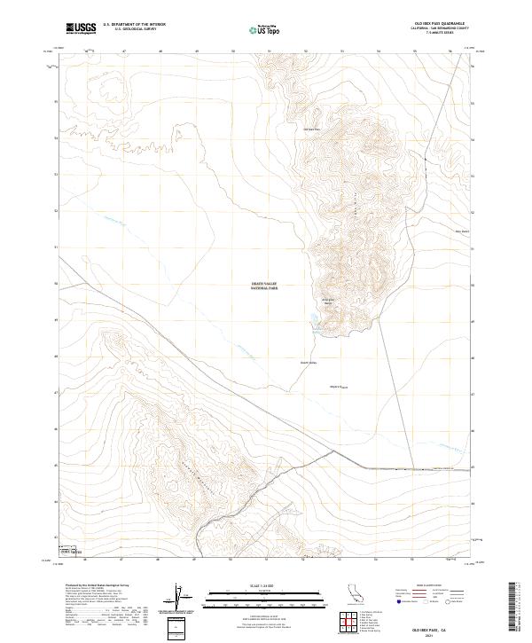 Old Ibex Pass topographic map thumbnail