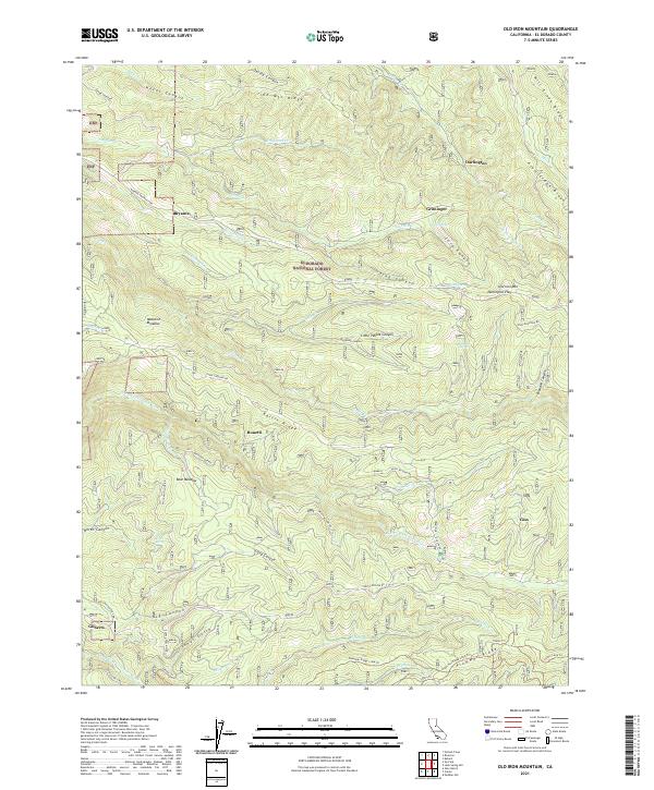 Old Iron Mountain topographic map thumbnail