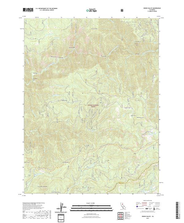 Onion Valley topographic map thumbnail