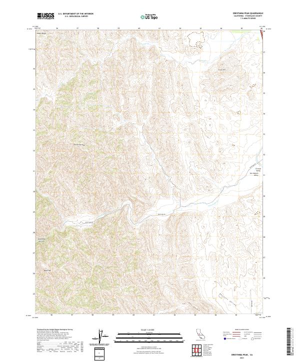 Orestimba Peak 2021 topographic map thumbnail
