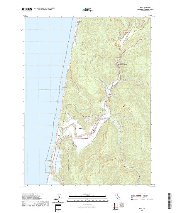 Orick 2021 topographic map thumbnail
