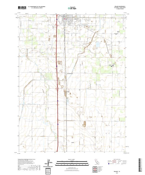 Orland 2022 topographic map thumbnail