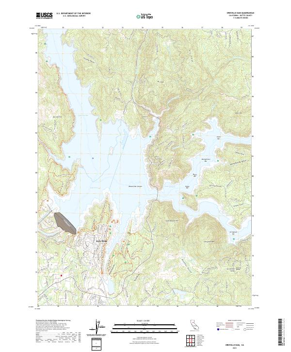Oroville Dam 2021 topographic map thumbnail