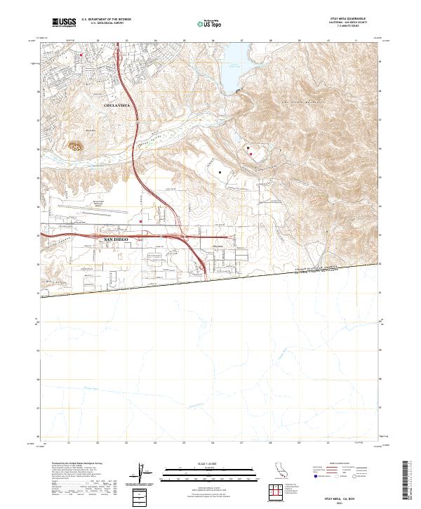 Otay Mesa 2021 topographic map thumbnail