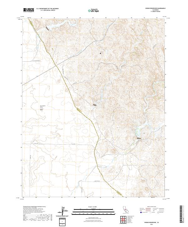 Owens Reservoir topographic map thumbnail