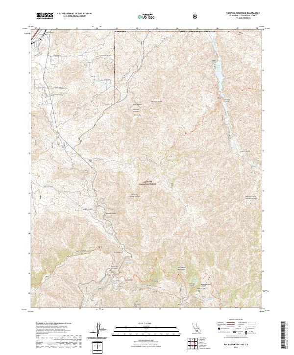 Pacifico Mountain topographic map thumbnail
