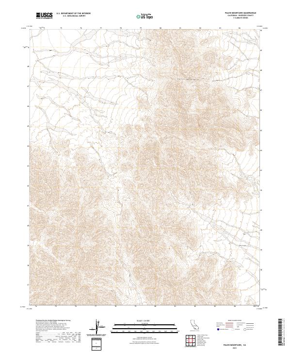 Palen Mountains 2021 topographic map thumbnail