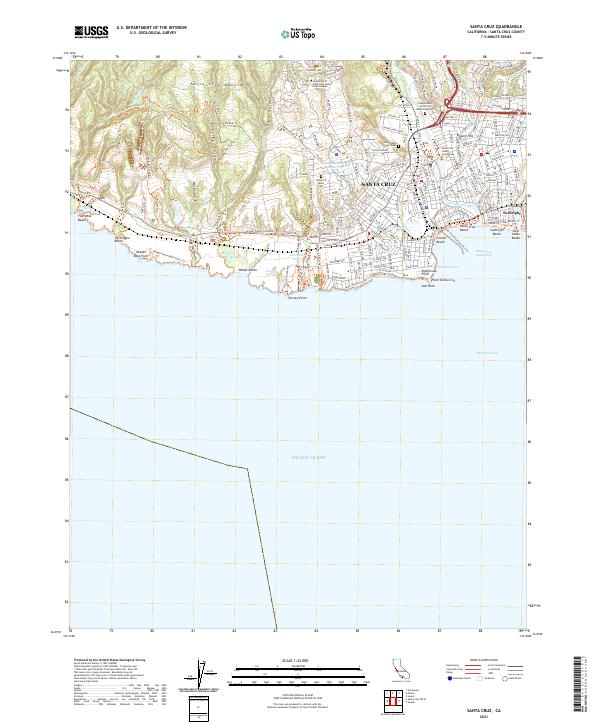 Santa Cruz topographic map thumbnail