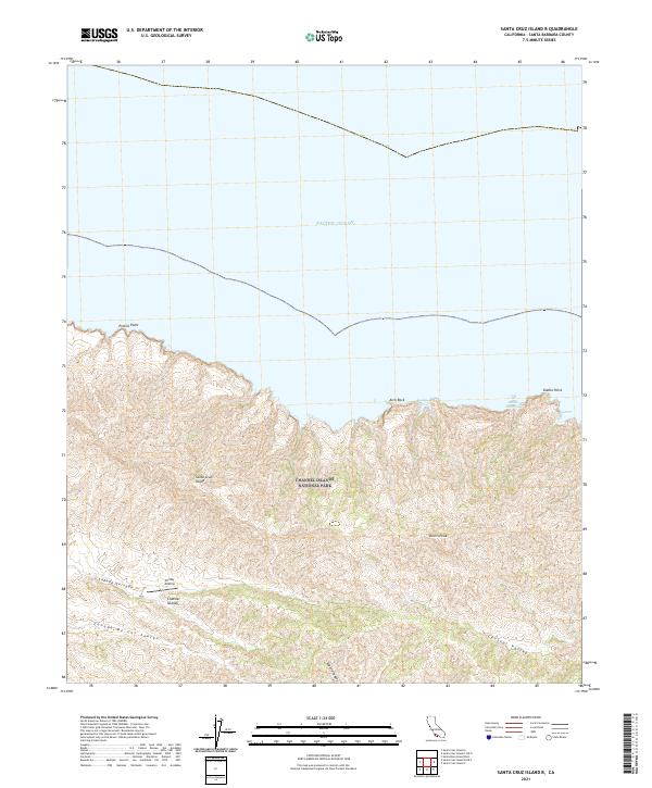 Santa Cruz Island B topographic map thumbnail