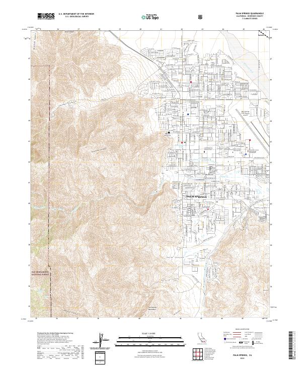 Palm Springs topographic map thumbnail