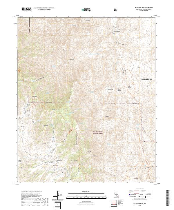 Palm View Peak 2021 topographic map thumbnail