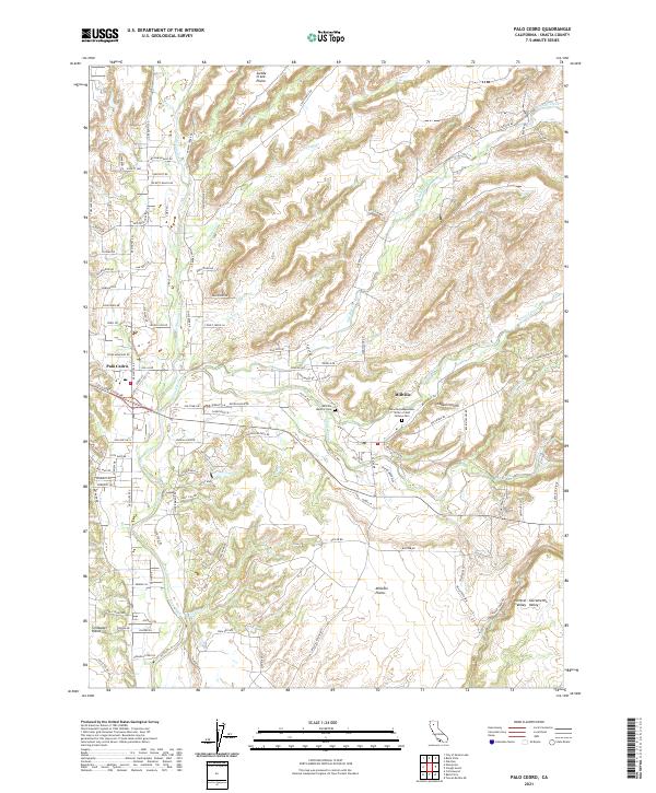 Palo Cedro 2021 topographic map thumbnail