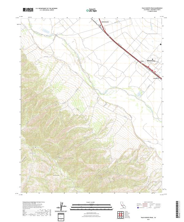 Palo Escrito Peak topographic map thumbnail