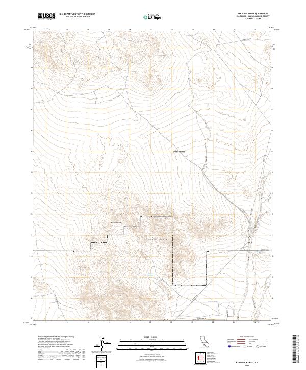 Paradise Range topographic map thumbnail