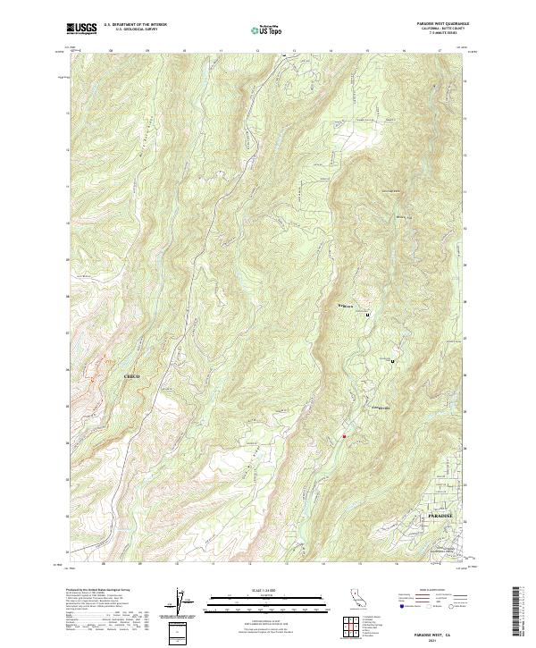 Paradise West topographic map thumbnail