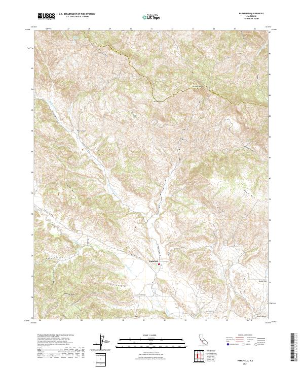 Parkfield 2021 topographic map thumbnail
