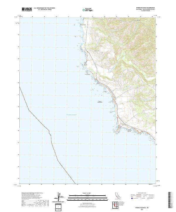 Piedras Blancas topographic map thumbnail
