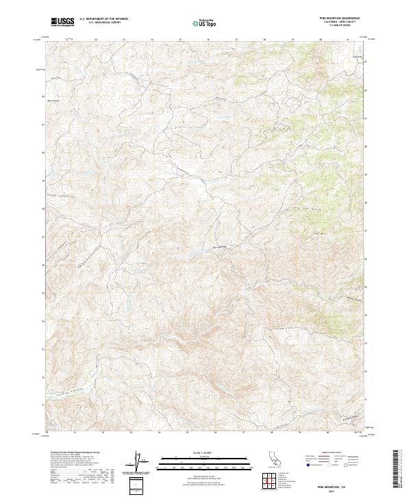 Pine Mountain 2021 topographic map thumbnail