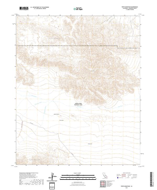 Pinto Mountain 2021 topographic map thumbnail