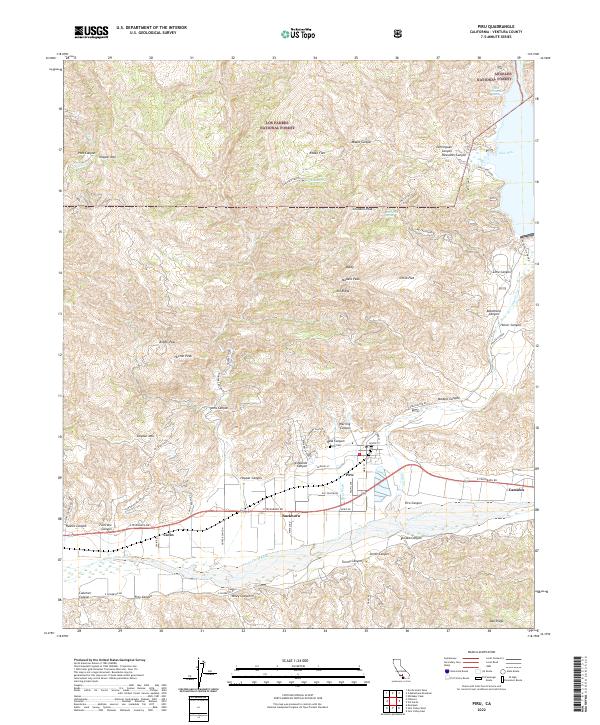 Piru 2022 topographic map thumbnail