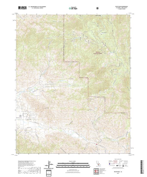 Piute Peak topographic map thumbnail