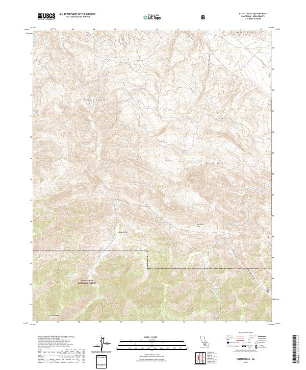 Pleito Hills 2021 topographic map thumbnail