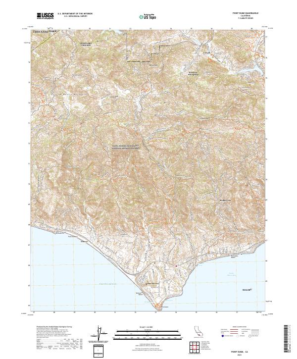 Point Dume 2021 topographic map thumbnail