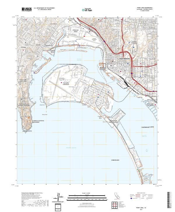 Point Loma 2021 topographic map thumbnail