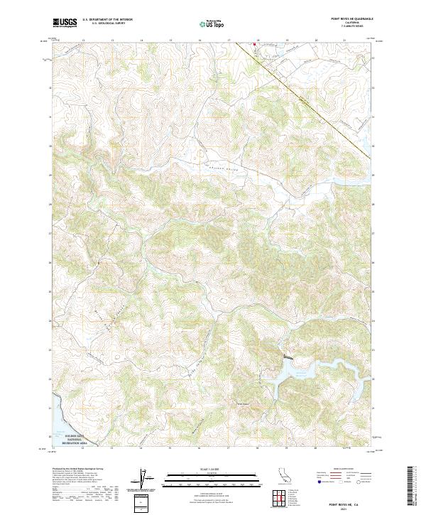Point Reyes NE 2021 topographic map thumbnail
