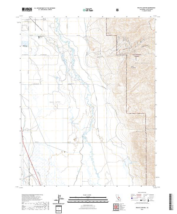 Poleta Canyon topographic map thumbnail