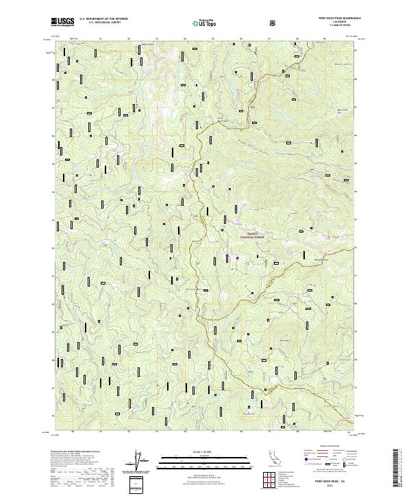 Pony Buck Peak topographic map thumbnail