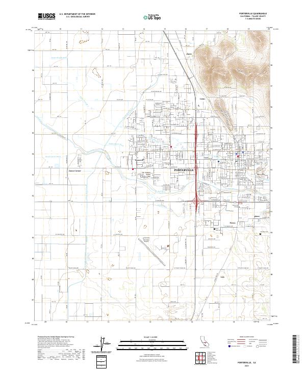 Porterville topographic map thumbnail