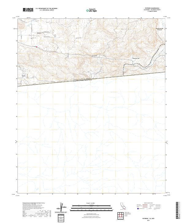 Potrero 2021 topographic map thumbnail