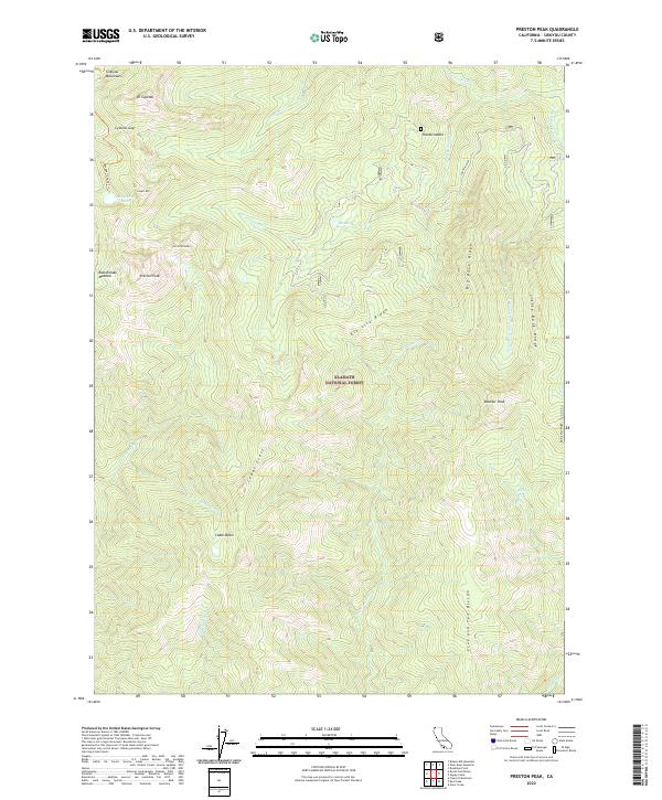 Preston Peak 2022 topographic map thumbnail