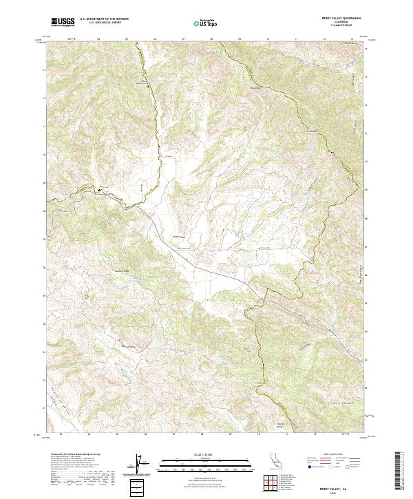 Priest Valley topographic map thumbnail