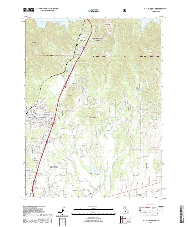 City of Shasta Lake 2022 topographic map thumbnail