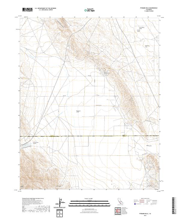 Pyramid Hills topographic map thumbnail