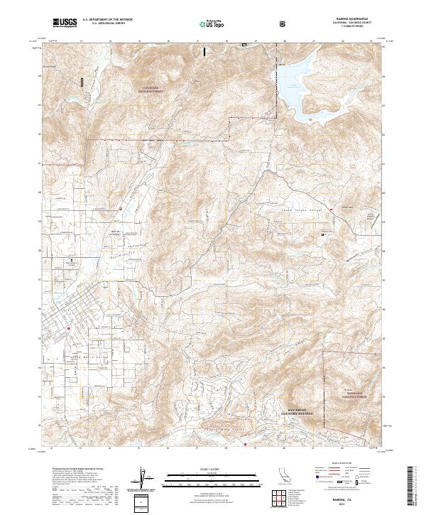 Ramona 2021 topographic map thumbnail