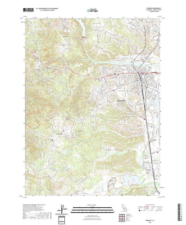 Redding 2021 topographic map thumbnail