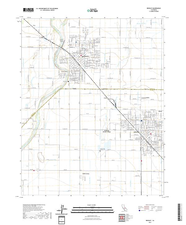 Reedley 2021 topographic map thumbnail
