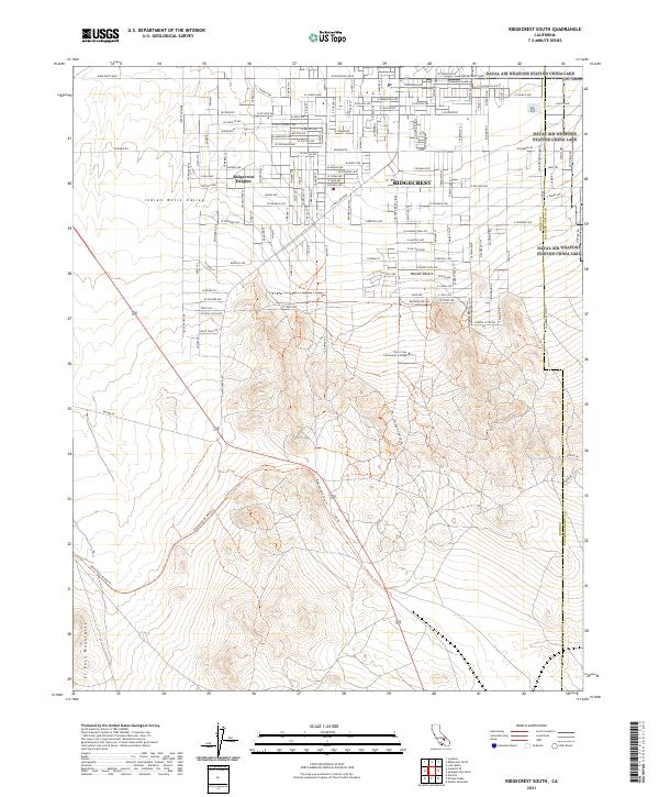 Ridgecrest South topographic map thumbnail