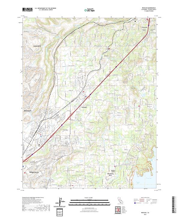 Rocklin 2021 topographic map thumbnail