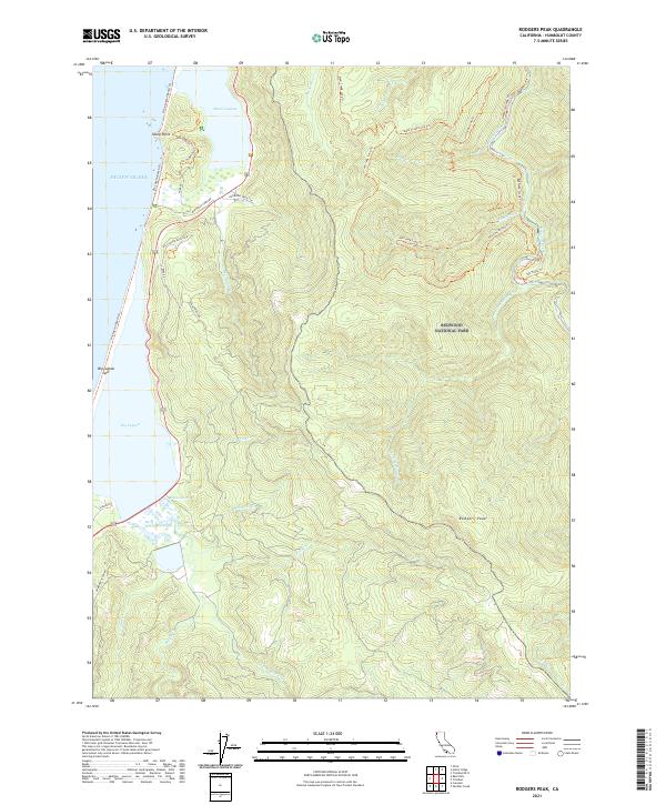 Rodgers Peak topographic map thumbnail