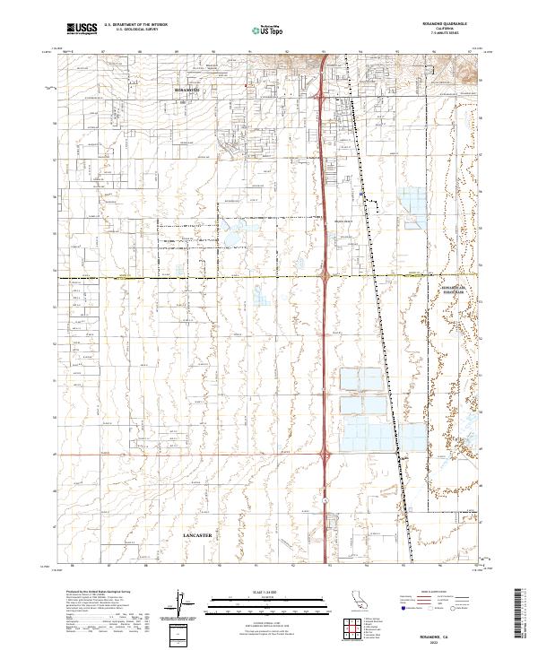 Rosamond 2022 topographic map thumbnail